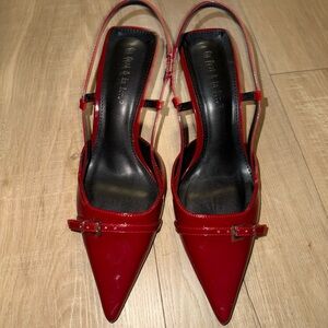 Red Patent Leather Slingback Heels